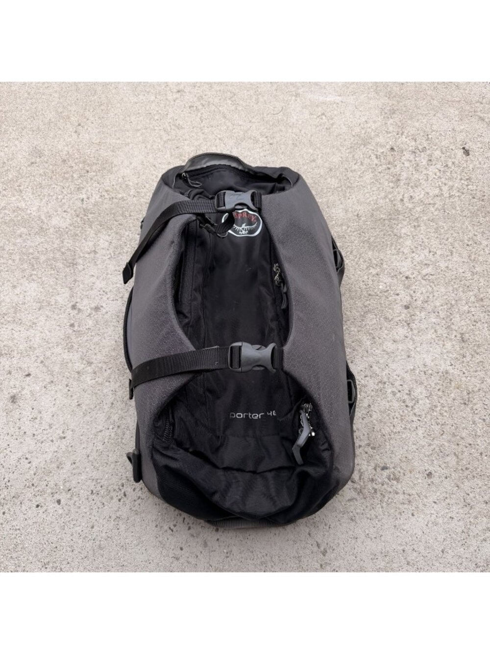 Osprey Porter 46L Travel Backpack Duffle Bag Black